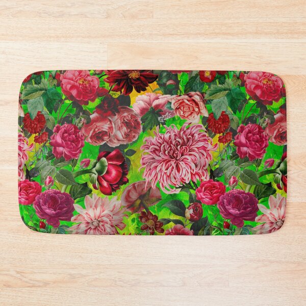 Artikelvorschau, Stilvoller Blumennachtgarten, Vintage-Blumen und Rosen, botanisches Blumenmuster, grünes Vintage-Botanik entworfen und verkauft von ZeinabTaha.