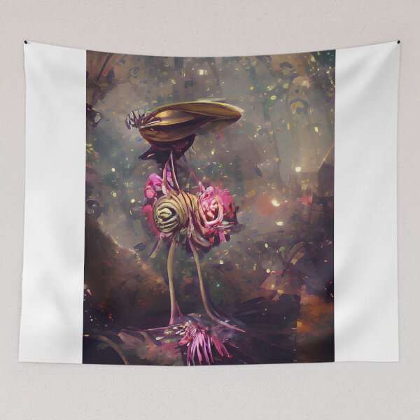 Item preview, Magical Alien Flower Pink  Painting designed and sold by ArtsySaturn.