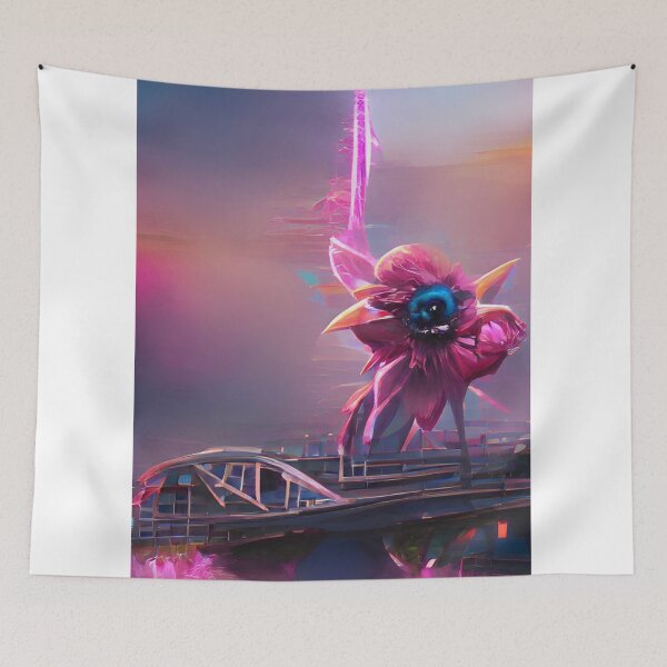 Item preview, Magical Alien Flower Pink Painting designed and sold by ArtsySaturn.