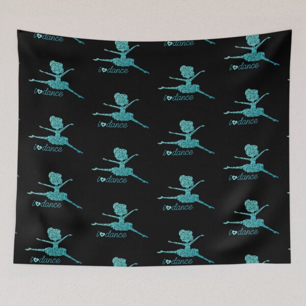 Item preview, “I (Heart) DANCE” Ballerina - Black Background designed and sold by PawsitiveMum.