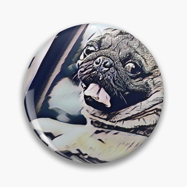 Item preview, Vintage Car Driving Dog Portrait Puppy Pug Life Art designed and sold by TheWildFlix.