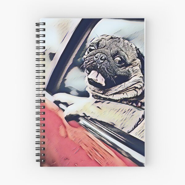 Item preview, Vintage Car Driving Dog Portrait Puppy Pug Life Art designed and sold by TheWildFlix.