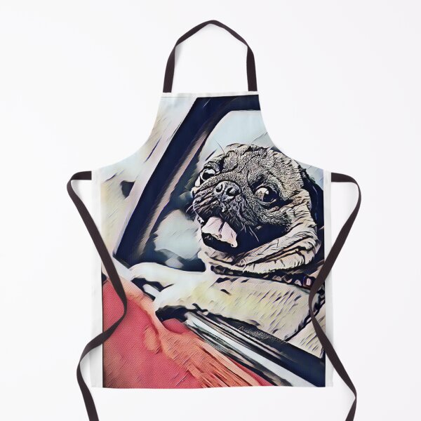 Item preview, Vintage Car Driving Dog Portrait Puppy Pug Life Art designed and sold by TheWildFlix.