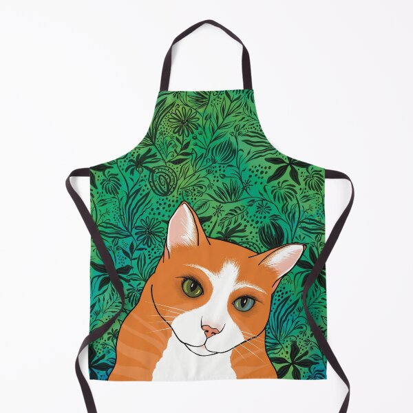 Item preview, The Cute Ginger cat is watching you from a pattern background designed and sold by marina63.