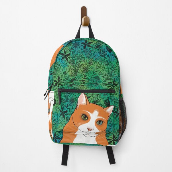 Item preview, The Cute Ginger cat is watching you from a pattern background designed and sold by marina63.