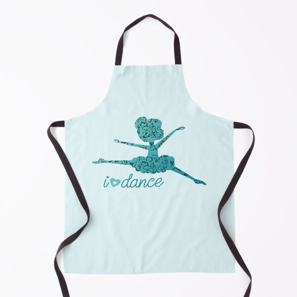 Item preview, “I (Heart) DANCE” Ballerina - Aqua Background designed and sold by PawsitiveMum.