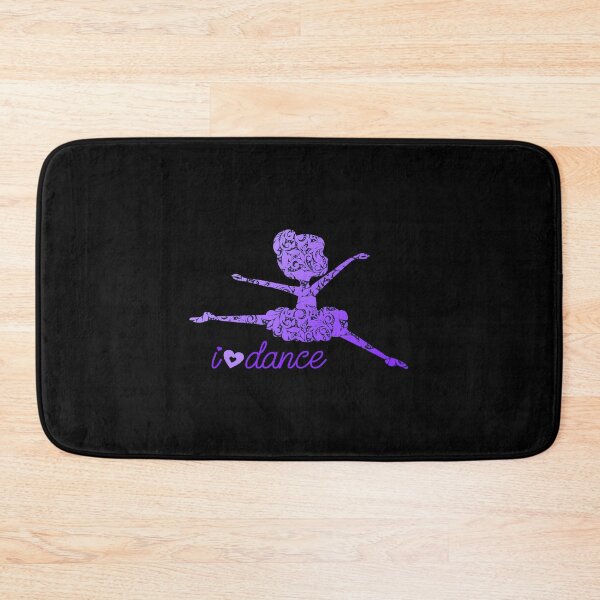 Item preview, “I (Heart) DANCE” Ballerina - Purple with Black Background designed and sold by PawsitiveMum.