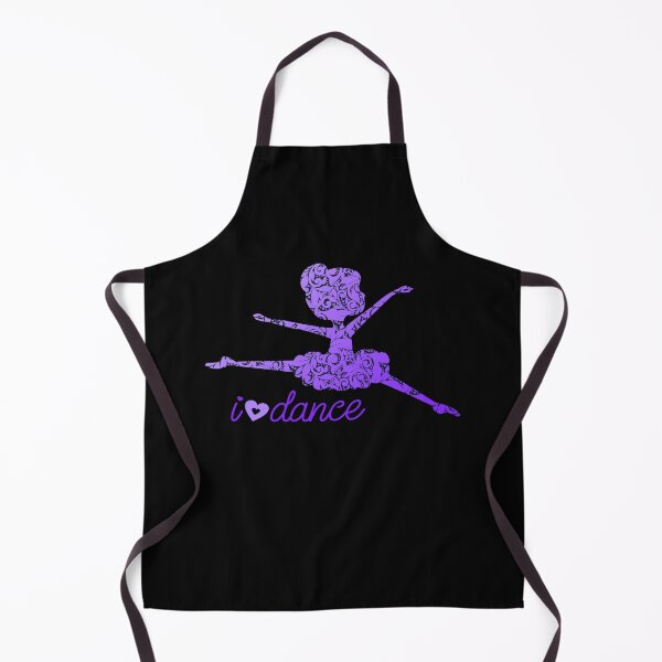 Item preview, “I (Heart) DANCE” Ballerina - Purple with Black Background designed and sold by PawsitiveMum.