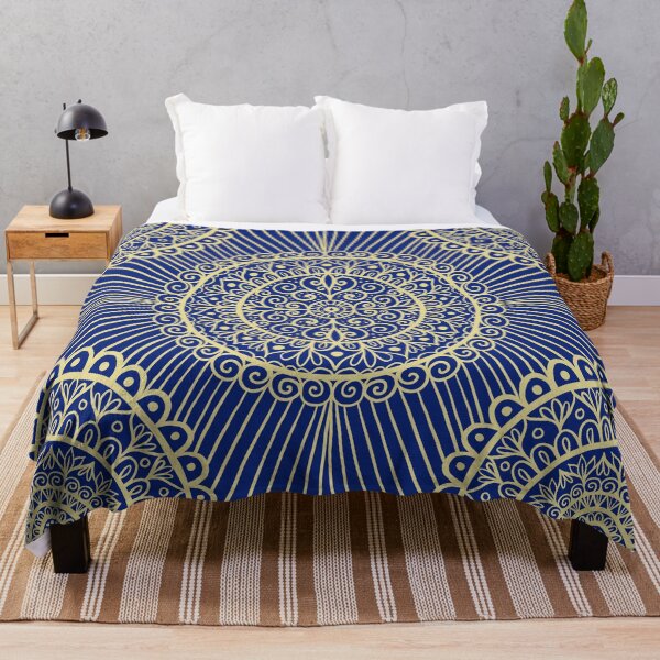 Item preview, Royal Blue and Gold Mandala Pattern designed and sold by Julie Erin Designs.