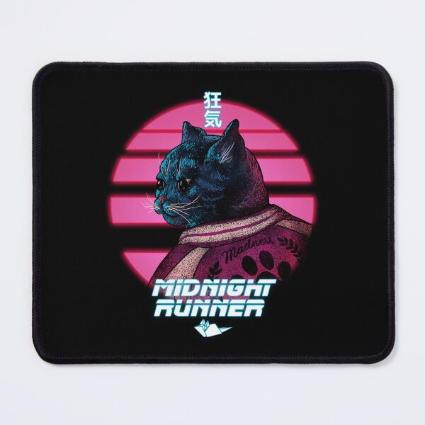Item preview, Midnight Runner - Wee Hour Hyperactive Cat | Crepuscular | What Cats Do At Night | Late Night Cat Zoomies | Whimsical Blade Runner Parody | Chasing the elusive dot designed and sold by Any Color Designs.