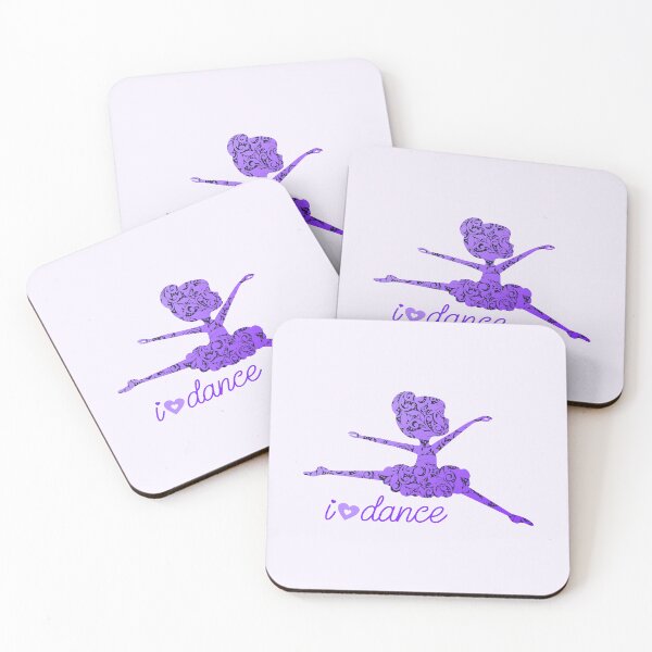 Item preview, “I (Heart) DANCE” Ballerina - Purple Background designed and sold by PawsitiveMum.