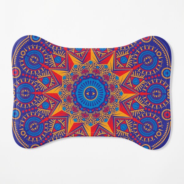 Mandala esprit lumineux Tapis pour gamelle pour chien