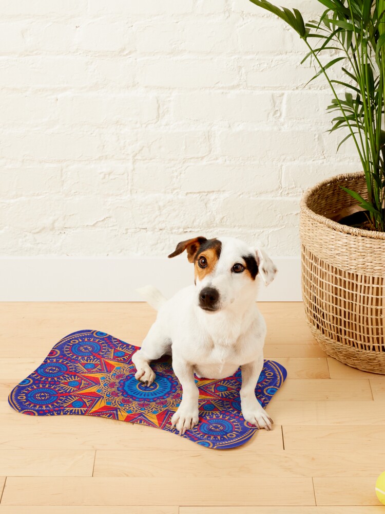 Thumbnail 2 of 5, Pet Mat, Bright Spirit Mandala designed and sold by wickedpretty.