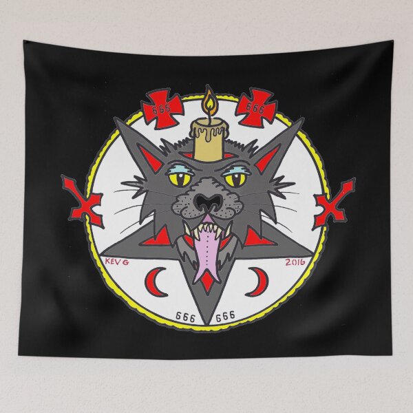 Item preview, LIT UP DEVIL CAT - Art By Kev G designed and sold by ArtByKevG.
