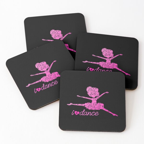 Item preview, “I (Heart) DANCE” Ballerina - Black Background designed and sold by PawsitiveMum.