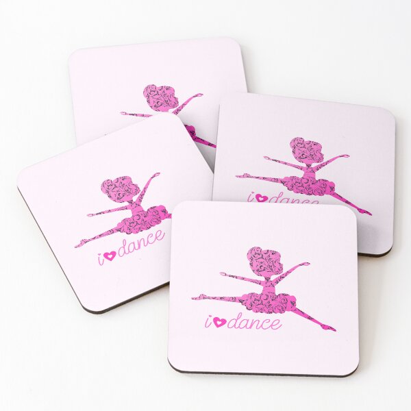 Item preview, “I (Heart) DANCE” Ballerina - Pink Background designed and sold by PawsitiveMum.