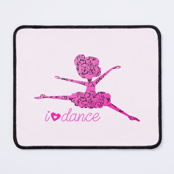 Item preview, “I (Heart) DANCE” Ballerina - Pink Background designed and sold by PawsitiveMum.