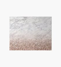 Lámina rígida Brillo ombre de oro rosa brillante - mármol blanco