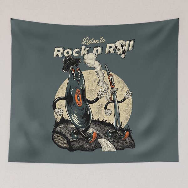 Item preview, Vinyl Record and Needle - Listen to Rock n Roll | Never too Old to Rock | High Fidelity Stereo Sound | Stereolab | Analogue | Kids Mask | Tie Dye Backpack | Old Cartoon Style Design designed and sold by Any Color Designs.