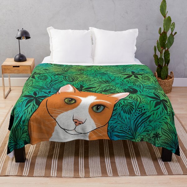 Item preview, The Cute Ginger cat is watching you from a pattern background designed and sold by marina63.