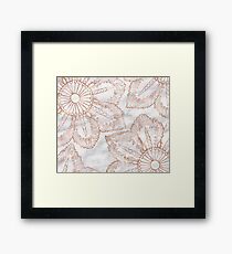 Mandala whimsy - rose gold & marble Framed Print