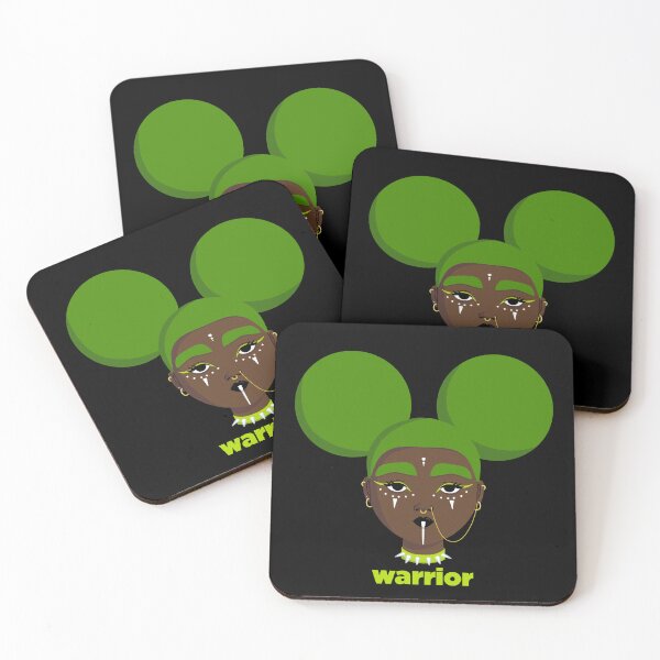 Item preview, Green Afropunk Warrior designed and sold by komoukmouk.