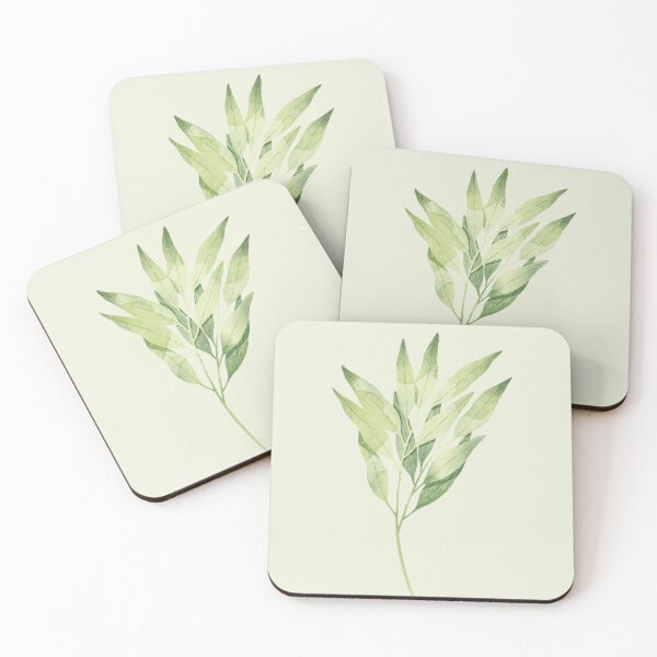 Item preview, Green eucalyptus branch botanical illustration  designed and sold by helga-wigandt.