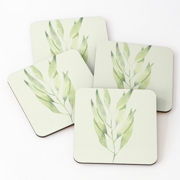 Item preview, Green eucalyptus branch botanical illustration  designed and sold by helga-wigandt.