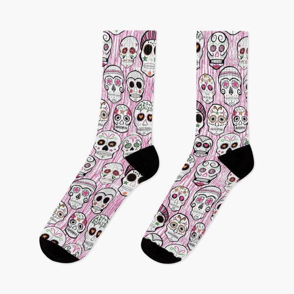 Item preview, sugar skulls on pink designed and sold by dorisandfred.