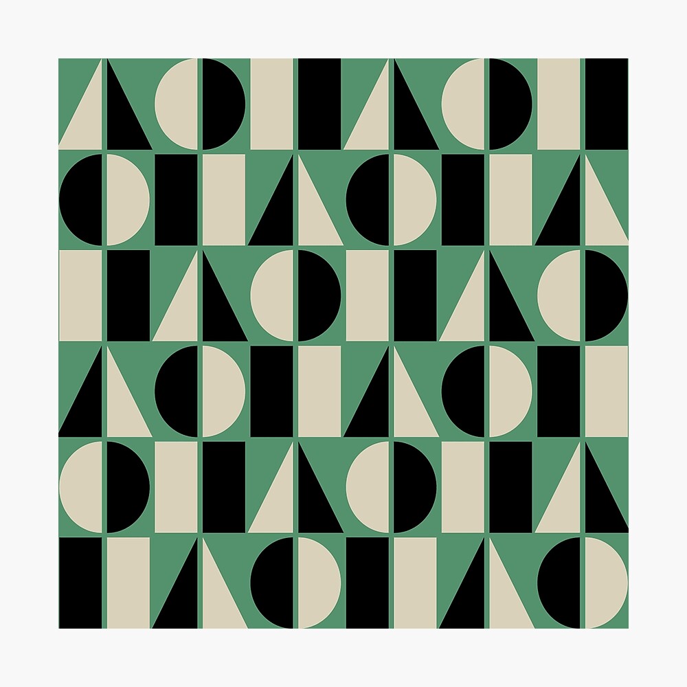 Symmetry Geometric Composition 532 Green Black and Beige