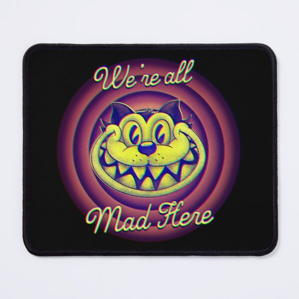 Item preview, Blacklight Glitch Cheshire Cat - Were all Mad Here | Old Cartoon Style | Mad Hatter | | Kids Mask | Backpack Design | Best Selling Original Art designed and sold by Any Color Designs.