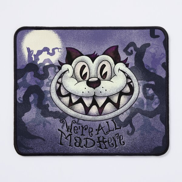 Item preview, Cheshire Cat in Old Cartoon Style - Were all Mad Here | Mad Hatter | Forest Scene | Kids Mask | Backpack Design | Best Selling Original Art designed and sold by Any Color Designs.