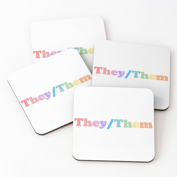 Item preview, They/them pronouns pastel rainbow design  designed and sold by Holly-berry-art.