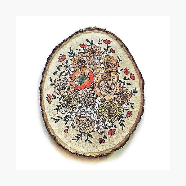 Wood Floral Bouquet Photographic Print