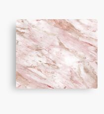 Pink marble - rose gold accents Canvas Print