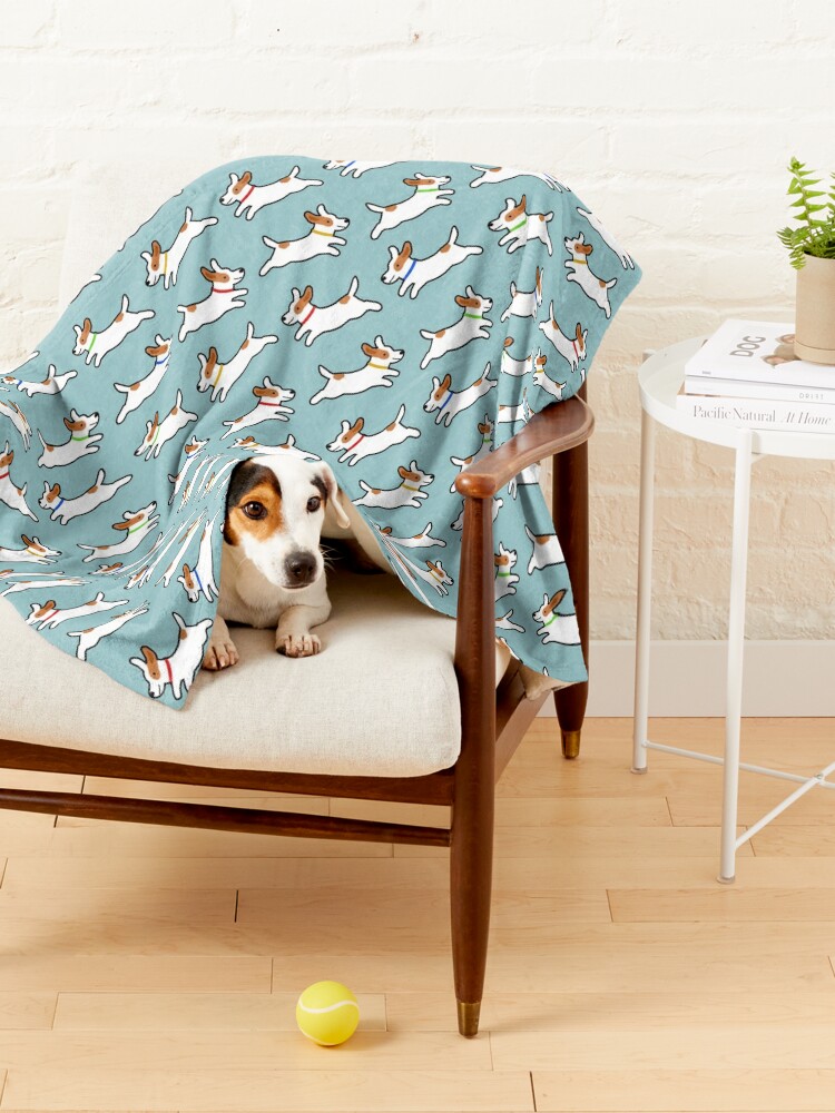 Alternate view of Cute Jack Russell Terrier Running Dog Pet Blanket