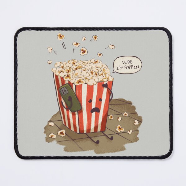 Item preview, PopCorn - Dude Im Poppin | Reusable Facemask, T Shirt Design | Cartoon Movie Snack | Popcorn addict Phrase Saying Pun Quote | Cinema Theater designed and sold by Any Color Designs.