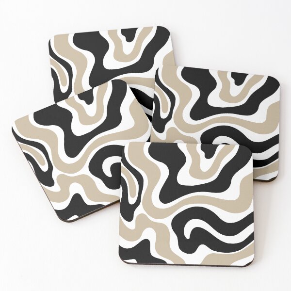 Item preview, Warped Swirl Marble Pattern (black/white/tan) designed and sold by Design Minds Boutique.