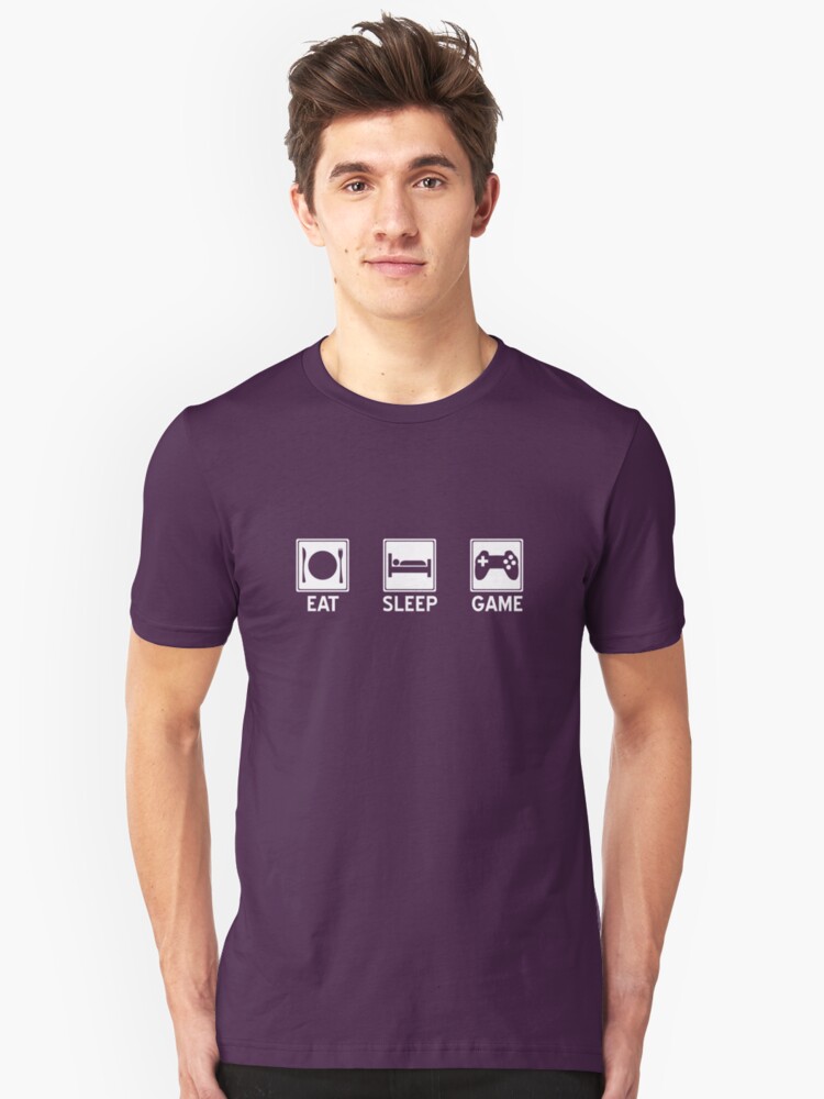 Alternate view of Eat, Sleep, Game Slim Fit T-Shirt