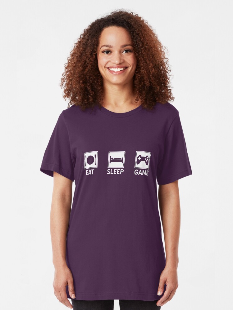 Alternate view of Eat, Sleep, Game Slim Fit T-Shirt