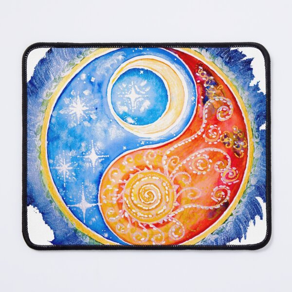 Item preview, Yin Yang, day, night, warm, cold, water, fire, art designed and sold by Viktoriia Trubiichuk.