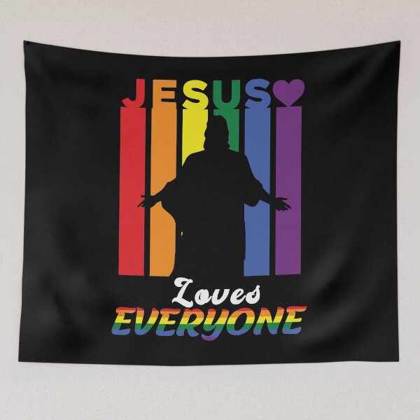 Item preview, Jesus Loves Everyone - LGBTQ Pride Rainbow Christian designed and sold by Optix.