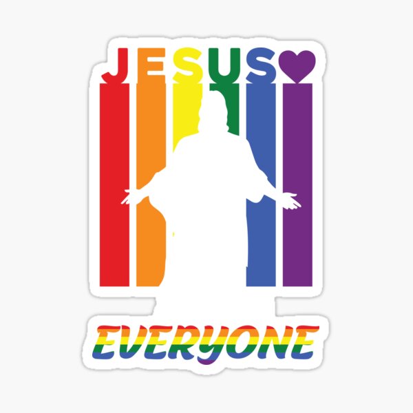 Artikel-Vorschau von Jesus liebt alle - LGBTQ Pride Rainbow Christian, designt und verkauft von Optix.