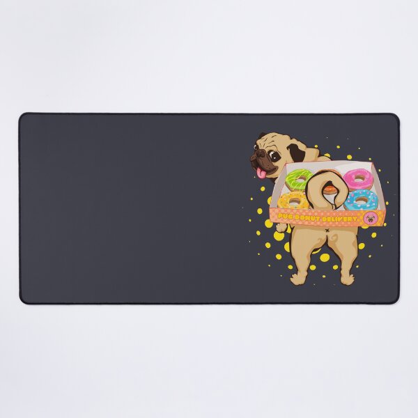 Item preview, Pug Donut Delivery Cute Chonky Dog Hardworking | 5 donuts plus a tail | Tee | Reusable Facemask | Washable Face Cover | Wall Art designed and sold by Any Color Designs.