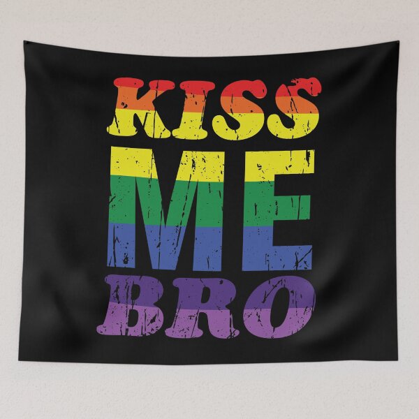 Aperçu de l'œuvre Embrasse-moi mon frère - Rétro vintage - Funny Gay Pride créée et vendue par Optix.