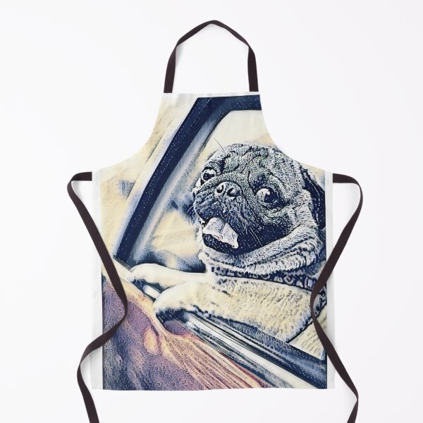 Item preview, Rainy Day Driving Dutch Bulldog Portrait Puppy Pug Life Art designed and sold by TheWildFlix.