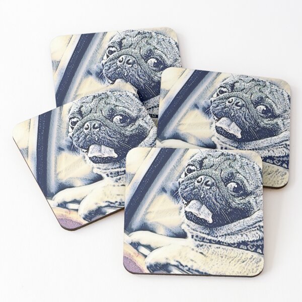 Item preview, Rainy Day Driving Dutch Bulldog Portrait Puppy Pug Life Art designed and sold by TheWildFlix.