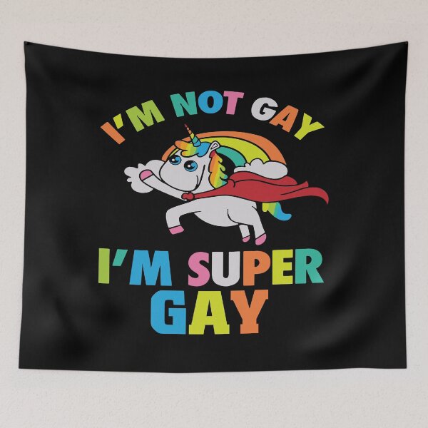 Item preview, I'm Not Gay I'm Super Gay Unicorn - Funny PRIDE designed and sold by Optix.