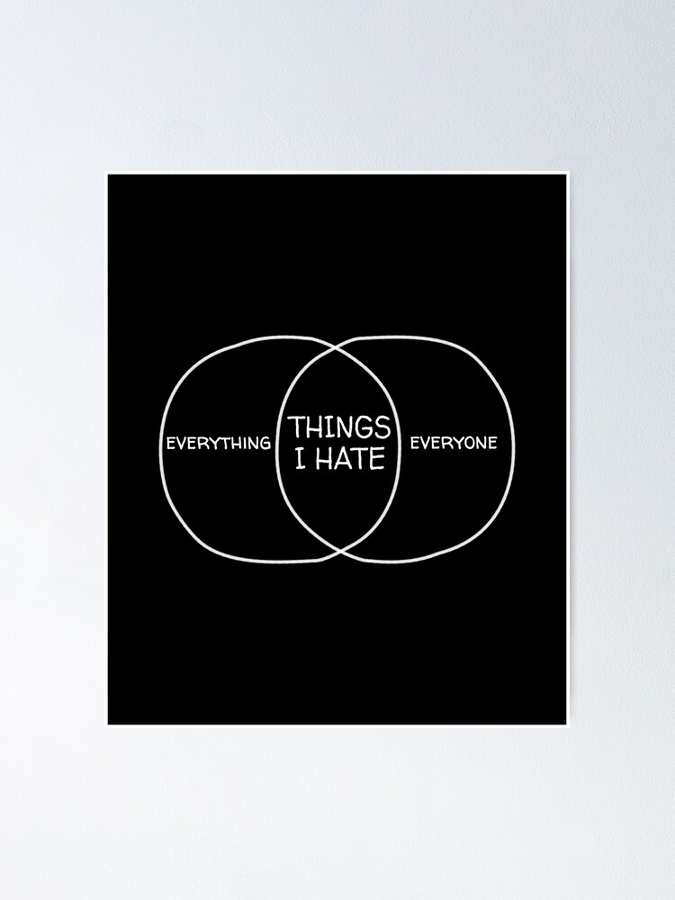 Things I Hate Venn Diagram Poster For Sale By Tcbb Redbubble