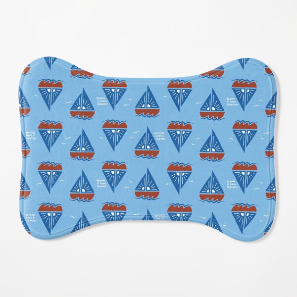 Happiness Waves | Sailboat Pattern | Americana | Dog Mat